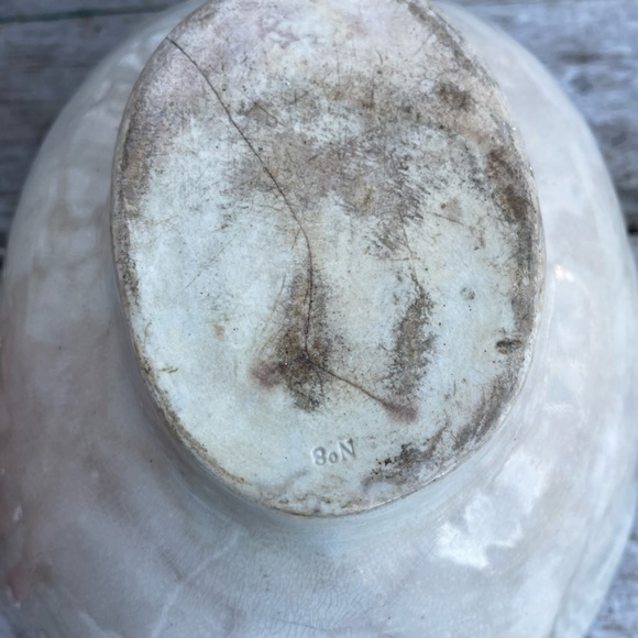 antique pineapple Stoneware bread mold bowl No.8 french country farmhouse decor - Picture 6 of 12